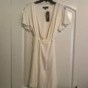 White wrap dress